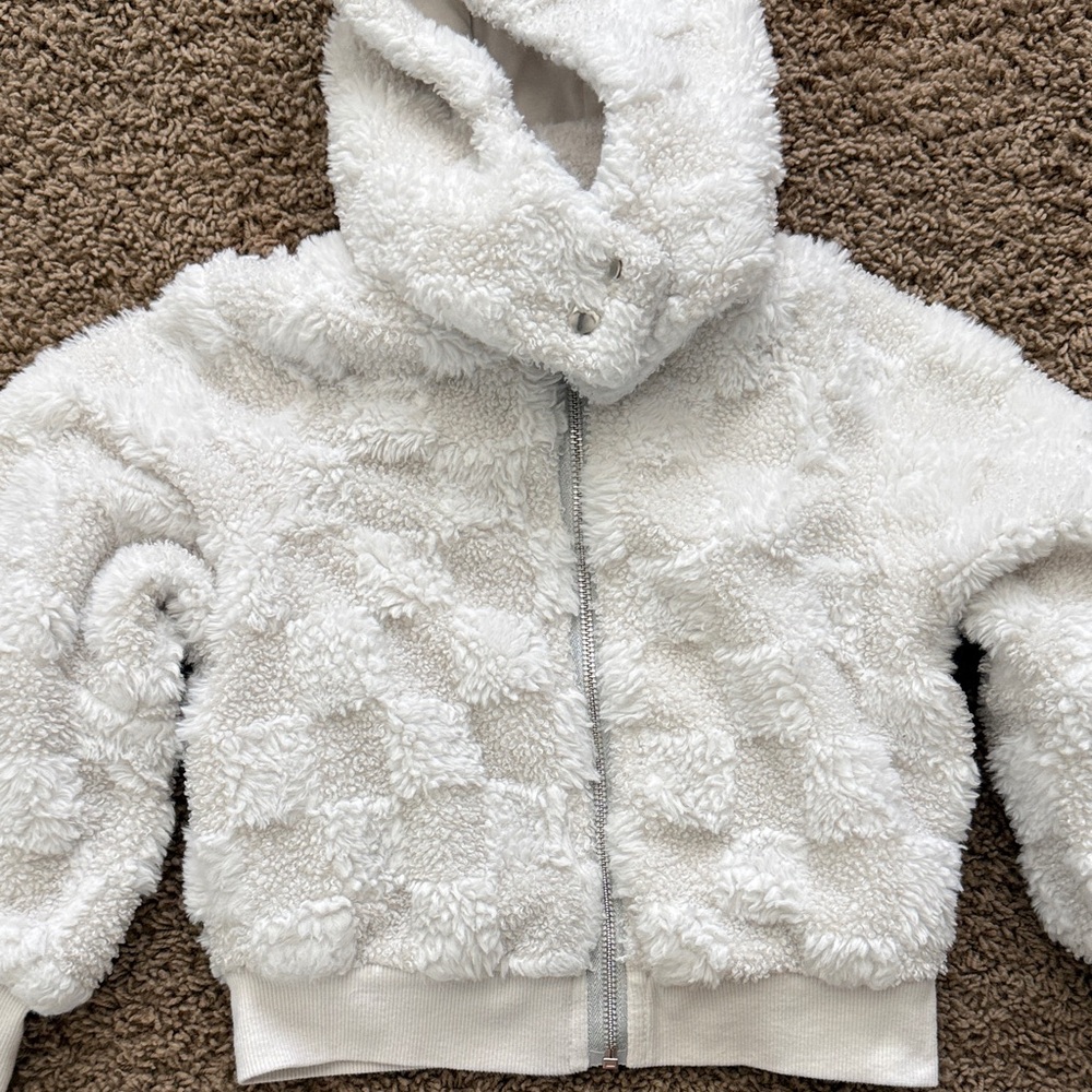 all in motion White Plush Hooded Jacket for Kids - Picture 2 of 6